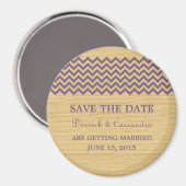 Aimant Purple Rustic Chevron Enregistrer l'aimant de date (Recto/Verso)