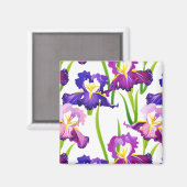 Aimant Purple Rustique Pré Iris Fleurs Aquarelle (Recto/Verso)