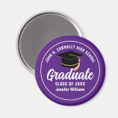 Aimant Purple White Lycée Graduate 2025 Graduation (Recto/Verso)