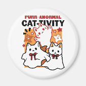 Aimant Purr-anormal Cat Cat mignonne Halloween Conception (Devant)