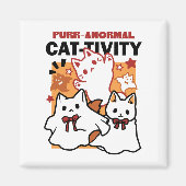 Aimant Purr-anormal Cat Cat mignonne Halloween Conception (Devant)