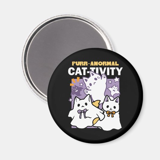 Aimant Purr-anormal Cat-tivity - Halloween Cat Design (Recto/Verso)