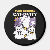 Aimant Purr-anormal Cat-tivity - Halloween Cat Design (Devant)