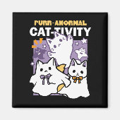 Aimant Purr-anormal Cat-tivity - Halloween Cat Design (Devant)