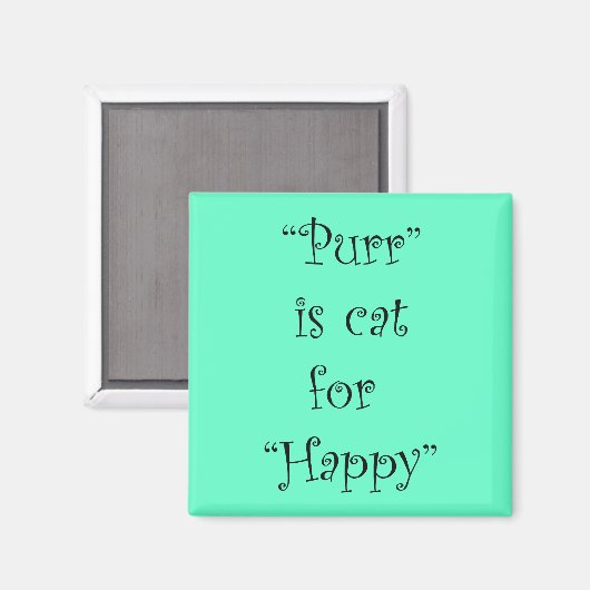 Aimant purr est chat pour heureux (Recto/Verso)