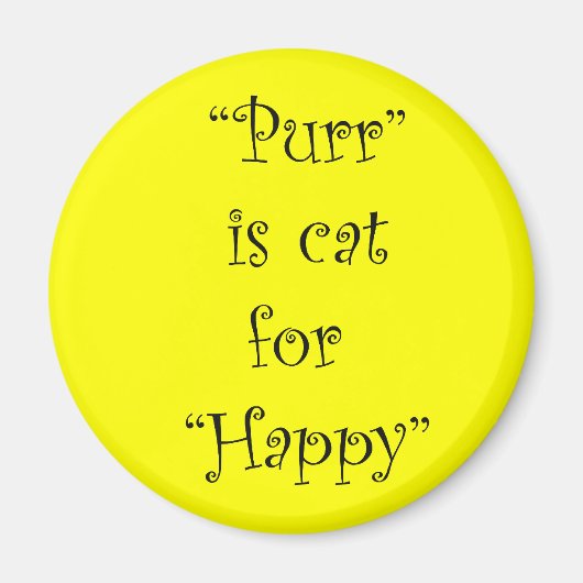 Aimant purr est chat pour heureux (Devant)