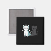 Aimant Purr Evil Devil Chat Halloween Happy Chat Angel De (Recto/Verso)