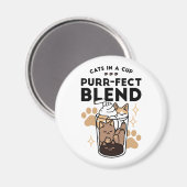 Aimant Purr-fect Blend : Cat and Coffee Art for Pet Lover (Recto/Verso)