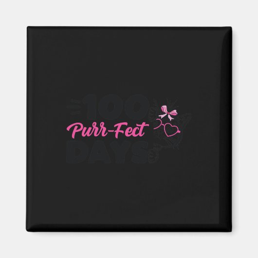 Aimant Purr-fect Jours Cute Chat Étudiant École Fun Kitte (Devant)