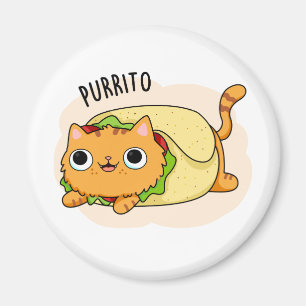 Aimant Purrito Funny Kitty Cat Burrito Pun