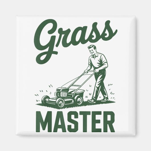 Aimant Push Lawn Mower Legend Gr Master Dad Funny Mowing (Devant)