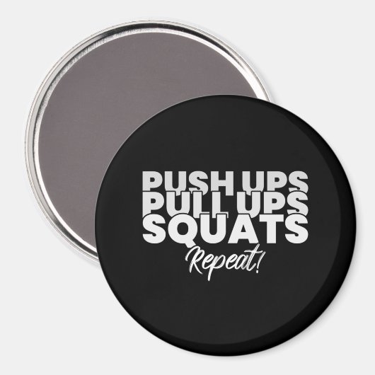 Aimant Push UPS Pull UPS Squats Répéter! (Recto/Verso)