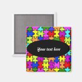 Aimant 'puzzle coloré' (Recto/Verso)