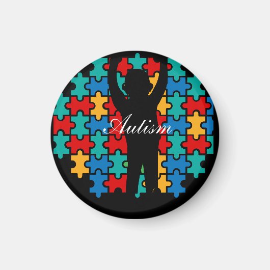 Aimant Puzzle de l'autisme (Devant)