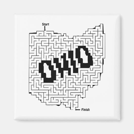 Aimant Puzzle de l'Ohio Maze (Devant)