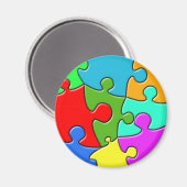Aimant Puzzle psychédélique (Recto/Verso)