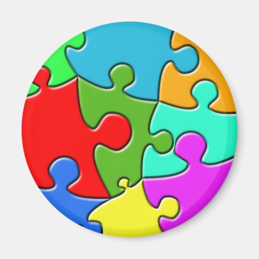 Aimant Puzzle psychédélique (Devant)