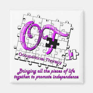 Aimant puzzle violet