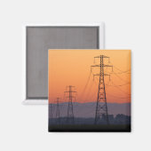Aimant Pylônes électriques au coucher du soleil (Recto/Verso)