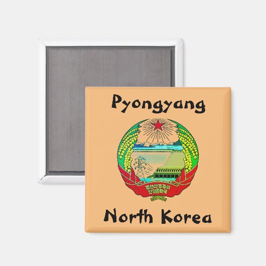 Aimant Pyongyang, Corée du Nord (RPDC) Royaume ermite (Recto/Verso)