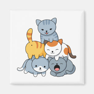 Aimant Pyramide de chats - Groupe de chats