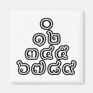 Aimant Pyramide de nombres thaïs ♦ Écriture thaïe ♦