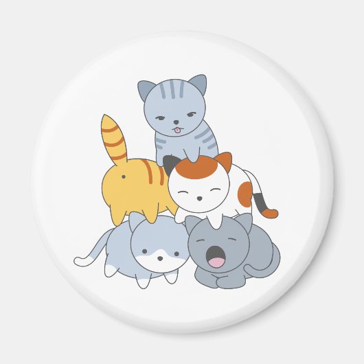 Aimant Pyramide des chats - Groupe de chats (Devant)