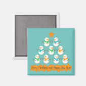 Aimant Pyramide des sapins de Noël faite de bonhommes de (Recto/Verso)