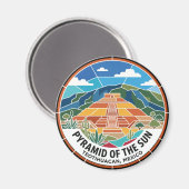 Aimant Pyramide du Soleil Teotihuacan Mexique (Recto/Verso)