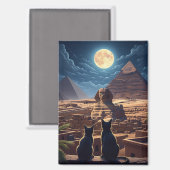 Aimant Pyramides sphinx égyptiennes de chats de Gizeh (Recto/Verso)