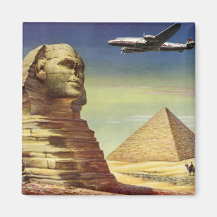 Aimant Pyramides vintages, le grand sphinx de Gizeh, Egyp