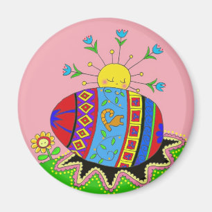 Aimant Pysanka et art populaire d'Ukrainien de Sun