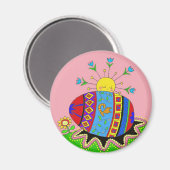 Aimant Pysanka et Sun Ukrainian Folk Art (Recto/Verso)