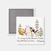 Aimant Pythagore Citation végétarienne (Recto/Verso)