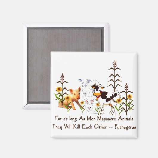 Aimant Pythagore Citation végétarienne (Recto/Verso)