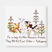 Aimant Pythagore Citation végétarienne (Devant)