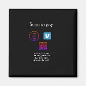 Aimant Q R code venmo scanner pour payer ajouter le logo (Devant)