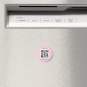 Aimant QR Code Business Logo Professional Pink Girl (In Situ (Lave-vaisselle))