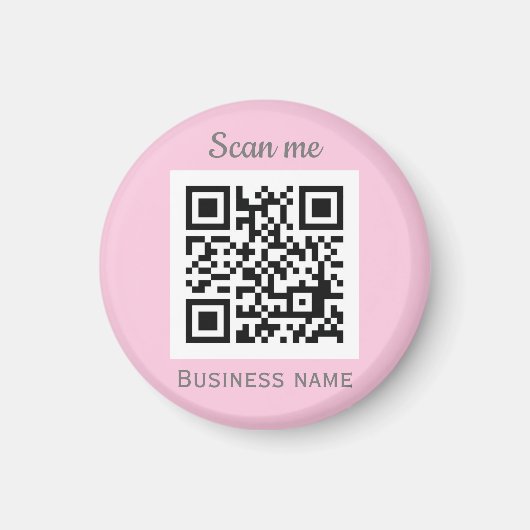 Aimant QR Code Business Logo Professional Pink Girl (Devant)