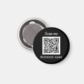 Aimant QR Code Business Logo Professionnel Noir Moderne (Recto/Verso)