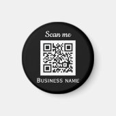 Aimant QR Code Business Logo Professionnel Noir Moderne (Devant)