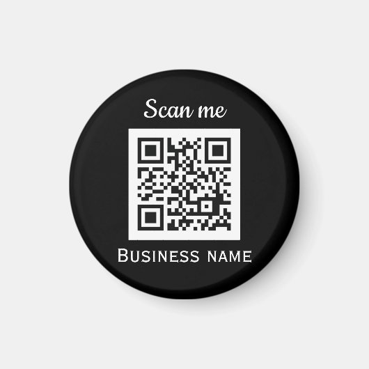 Aimant QR Code Business Logo Professionnel Noir Moderne (Devant)