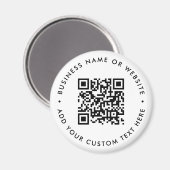 Aimant QR Code Minimaliste Nettoyer Blanc Simple Round (Recto/Verso)