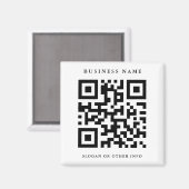 Aimant QR Code noir et blanc Simple Business (Recto/Verso)