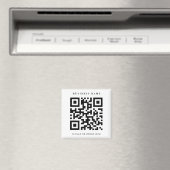 Aimant QR Code noir et blanc Simple Business (In Situ (Lave-vaisselle))