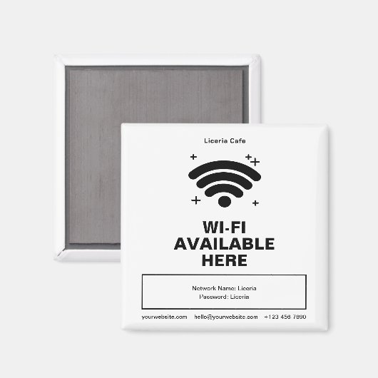 Aimant Qr Code Nom commercial Minimal wifi Détails (Recto/Verso)