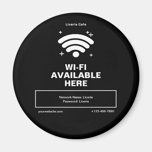 Aimant Qr Code Nom commercial Minimal wifi Détails (Devant)