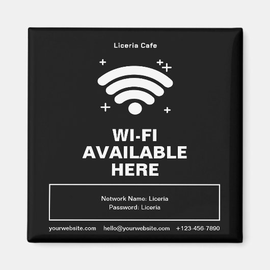 Aimant Qr Code Nom commercial Minimal wifi Détails (Devant)