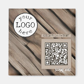 Aimant QR Code pour le bois rustique d'affaires (Devant)