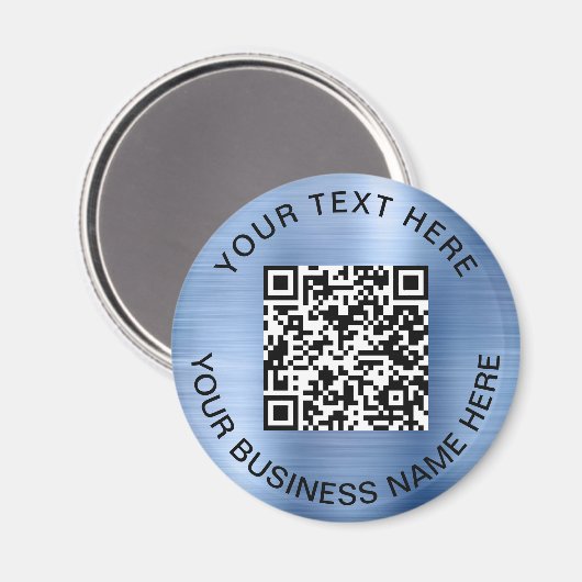 Aimant QR Code promo bleu (Recto/Verso)